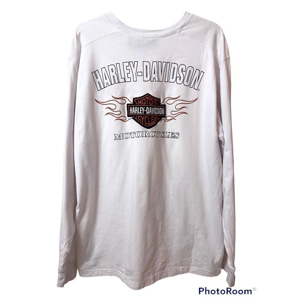 Harley-Davidson Men's & Shield Flames Long Sleeve Tee, XL